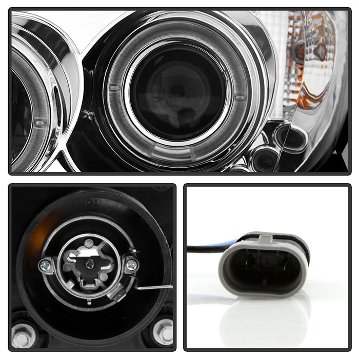 Spyder Toyota Camry 02-06 Projector Headlights LED Halo LED Chrome High H1 Low H1 PRO-YD-TCAM02-HL-C 5064318