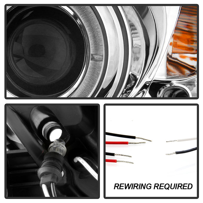 Spyder Toyota Camry 02-06 Projector Headlights LED Halo LED Chrome High H1 Low H1 PRO-YD-TCAM02-HL-C 5064318