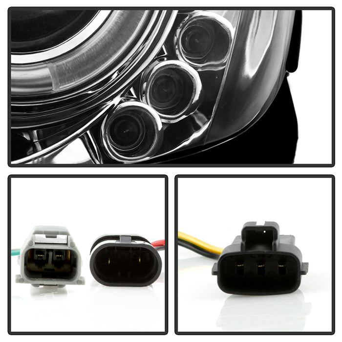 Spyder Toyota Camry 02-06 Projector Headlights LED Halo LED Chrome High H1 Low H1 PRO-YD-TCAM02-HL-C 5064318