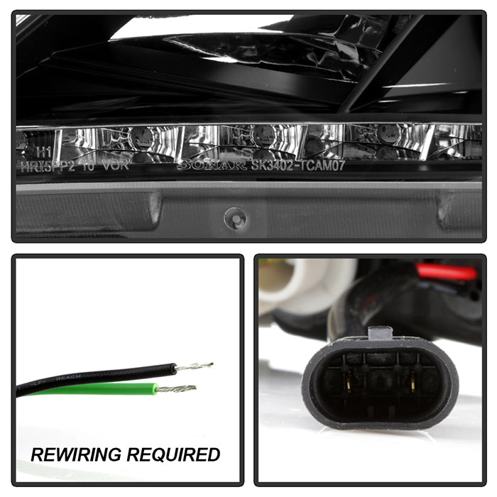 Spyder Toyota Camry 07-09 Projector Headlights DRL Black High H1 Low H7 PRO-YD-TCAM07-DRL-BK 5039422