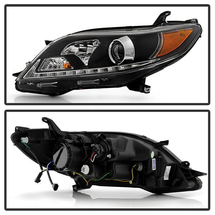 Spyder Toyota Sienna 2011-2014  Projector Headlights - DRL LED - Black PRO-YD-TSEN11-DRL-BK 5083982