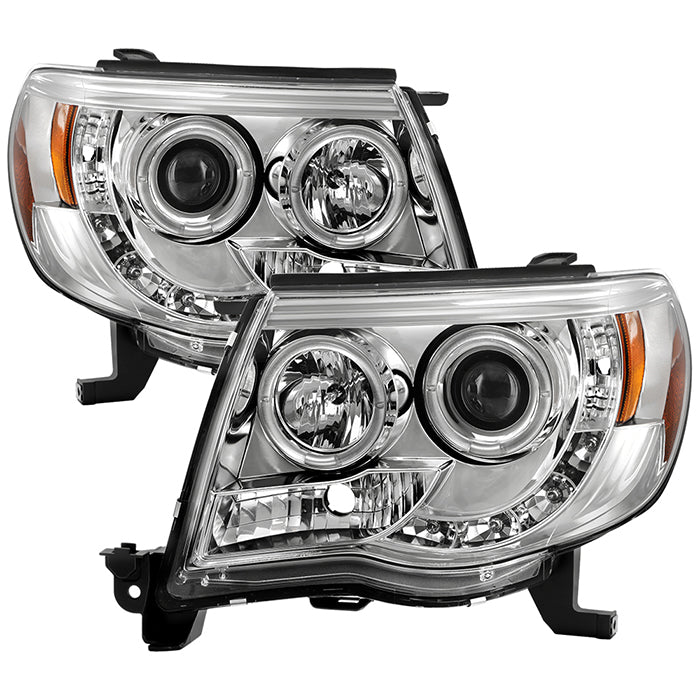 Spyder Toyota Tacoma 05-11 Projector Headlights LED Halo LED Chrome High H1 Low H1 PRO-YD-TT05-HL-C 5011923