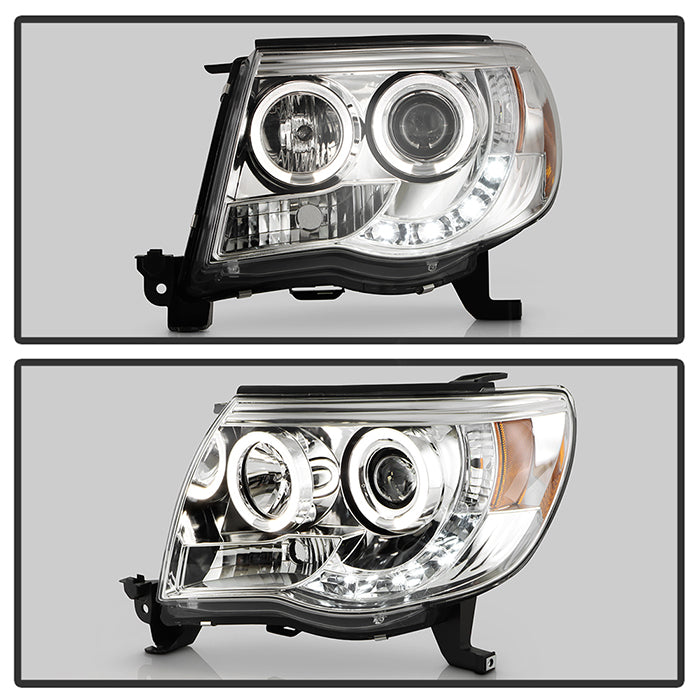 Spyder Toyota Tacoma 05-11 Projector Headlights LED Halo LED Chrome High H1 Low H1 PRO-YD-TT05-HL-C 5011923