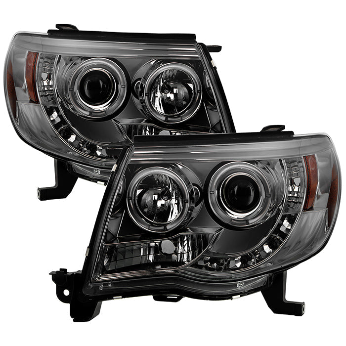 Spyder Toyota Tacoma 05-11 Projector Headlights LED Halo LED Smoke High H1 Low H1 PRO-YD-TT05-HL-SM 5011930