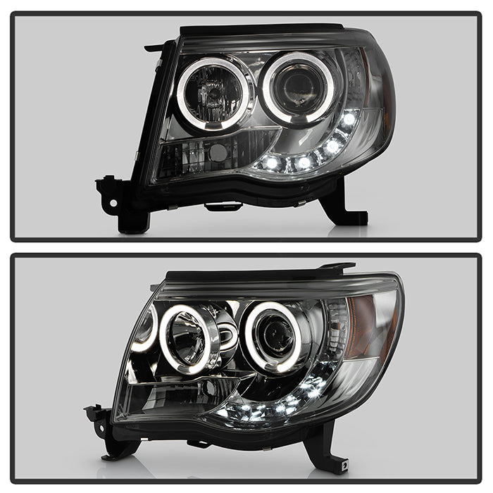 Spyder Toyota Tacoma 05-11 Projector Headlights LED Halo LED Smoke High H1 Low H1 PRO-YD-TT05-HL-SM 5011930