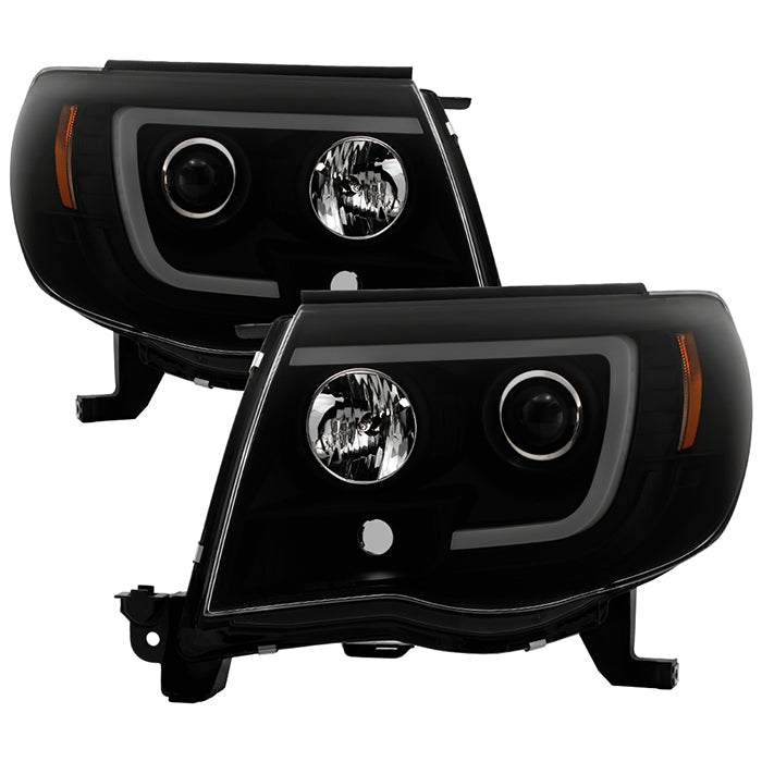 Spyder 05-11 Toyota Tacoma Ver 2 Proj Headlights - Light Bar DRL - Black Smoke PRO-YD-TT05V2-LB-BSM 5085771
