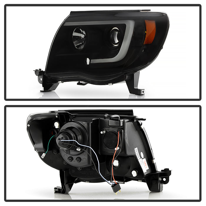 Spyder 05-11 Toyota Tacoma Ver 2 Proj Headlights - Light Bar DRL - Black Smoke PRO-YD-TT05V2-LB-BSM 5085771