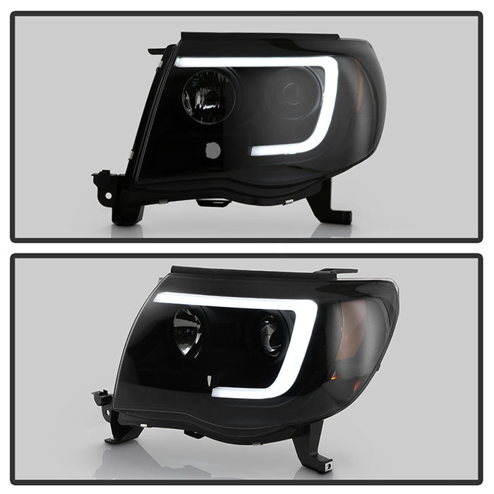 Spyder 05-11 Toyota Tacoma Ver 2 Proj Headlights - Light Bar DRL - Black Smoke PRO-YD-TT05V2-LB-BSM 5085771