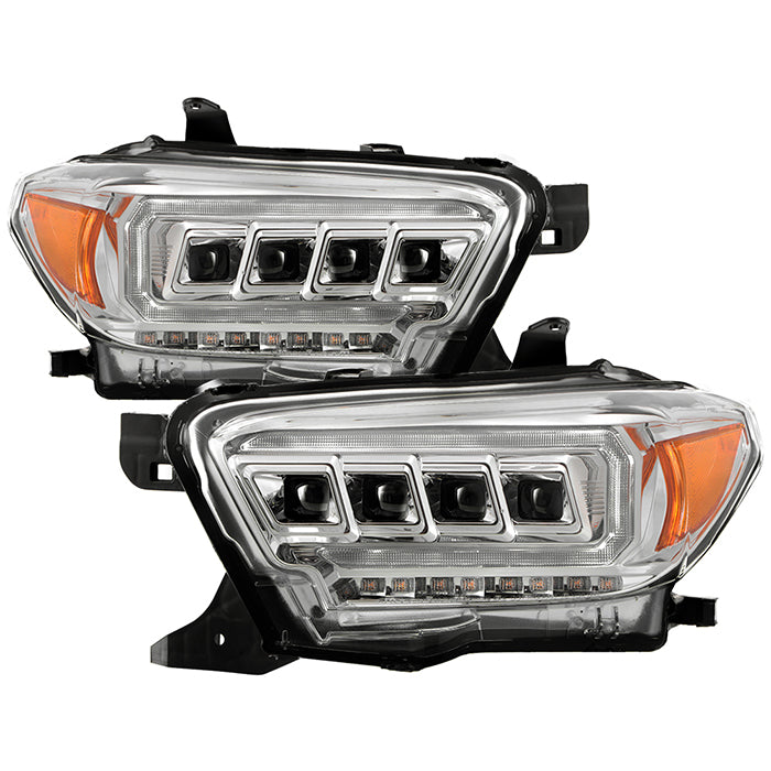 Spyder 16-20 Toyota Tacoma Halogen Model Only High-Power LED Headlights - Chrome PRO-YD-TT16HALAP-C 5088369
