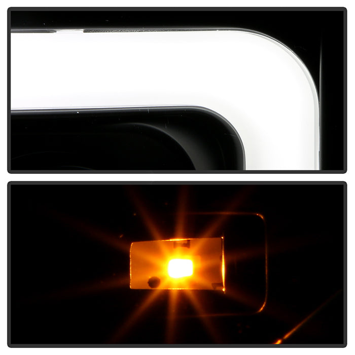 Spyder 08-13 Toyota Sequoia Projector Headlights - Light Bar DRL - Black PRO-YD-TTU07V2-LB-BK 5085344