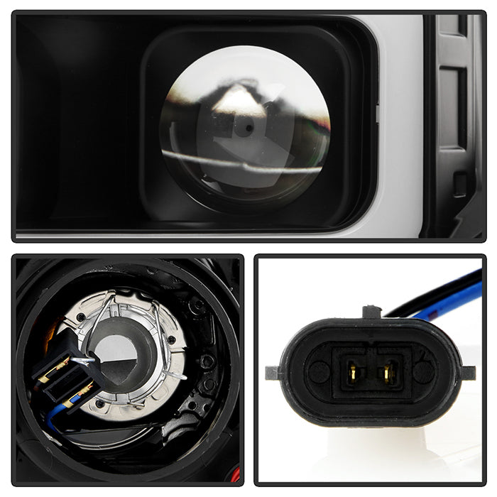 Spyder 08-13 Toyota Sequoia Projector Headlights - Light Bar DRL - Black PRO-YD-TTU07V2-LB-BK 5085344