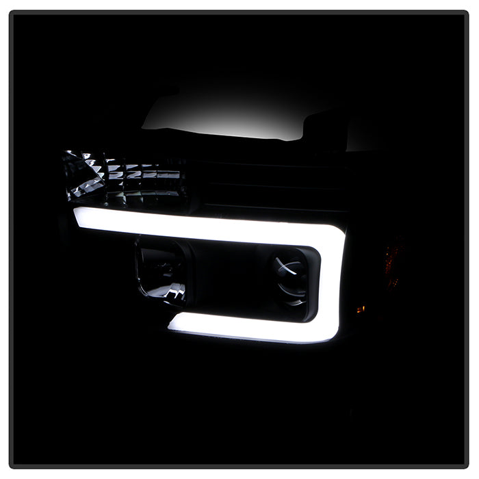 Spyder 08-13 Toyota Sequoia Projector Headlights - Light Bar DRL - Black PRO-YD-TTU07V2-LB-BK 5085344