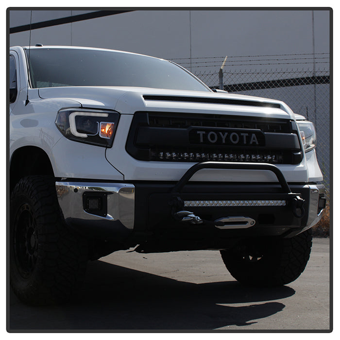 Spyder Toyota Tundra 2014-2016 Projector Headlights Light Bar DRL Black PRO-YD-TTU14-DRL-BK 5080158