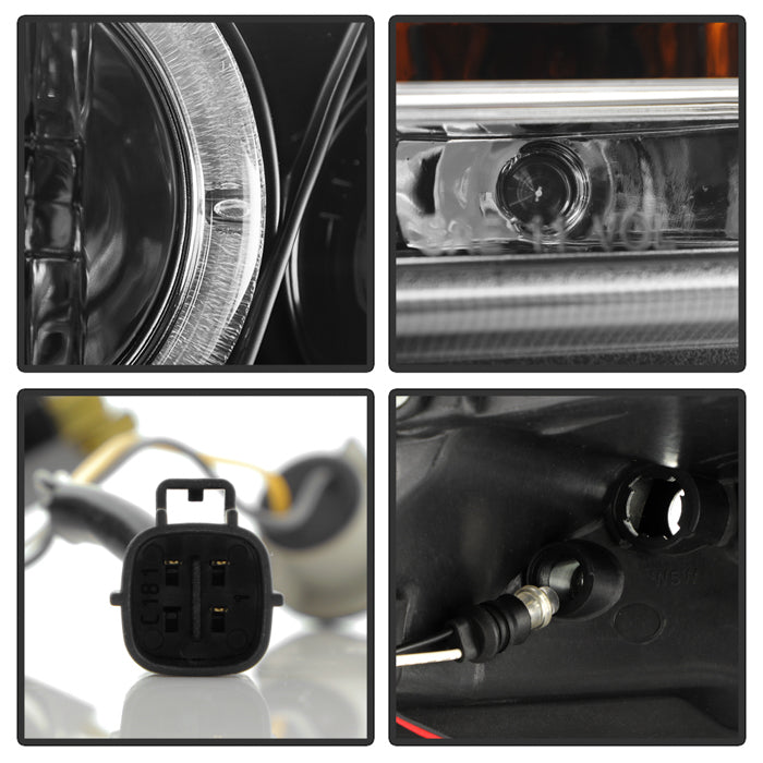 Spyder Toyota Yaris 07-11 4Dr Projector Headlights LED Halo DRL Blk PRO-YD-TYA074D-DRL-BK 5038944
