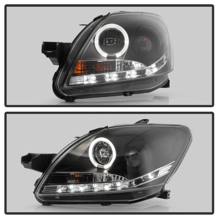 Spyder Toyota Yaris 07-11 4Dr Projector Headlights LED Halo DRL Blk PRO-YD-TYA074D-DRL-BK 5038944