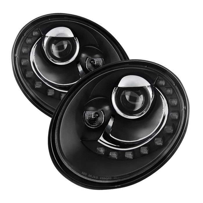 Spyder Volkswagen Beetle 06-10 Projector Headlights DRL LED Black PRO-YD-VB06-DRL-BK 5080929