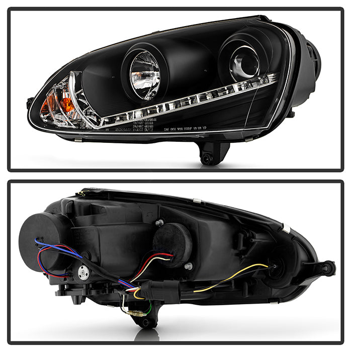Spyder Volkswagen GTI 06-09/Jetta 06-09 Halogen Model Only - DRL Black PRO-YD-VG06-DRL-BK 5017505