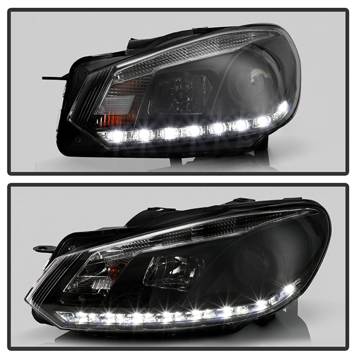 Spyder Volkswagen Golf/GTI 10-13 Projector Headlights Halogen Model- DRL Blk PRO-YD-VG10-DRL-BK 5012111