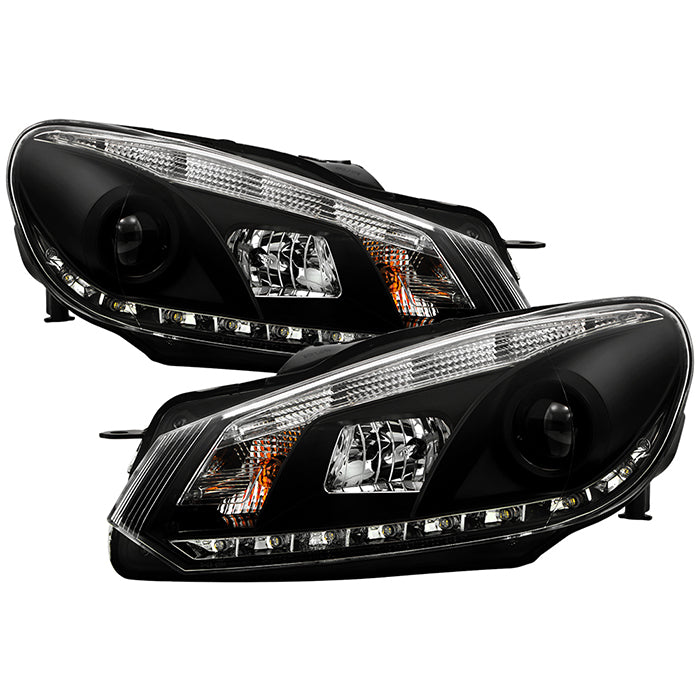 Spyder Volkswagen Golf/GTI 10-13 Projector Headlights Halogen Model- DRL Blk PRO-YD-VG10-DRL-BK 5012111