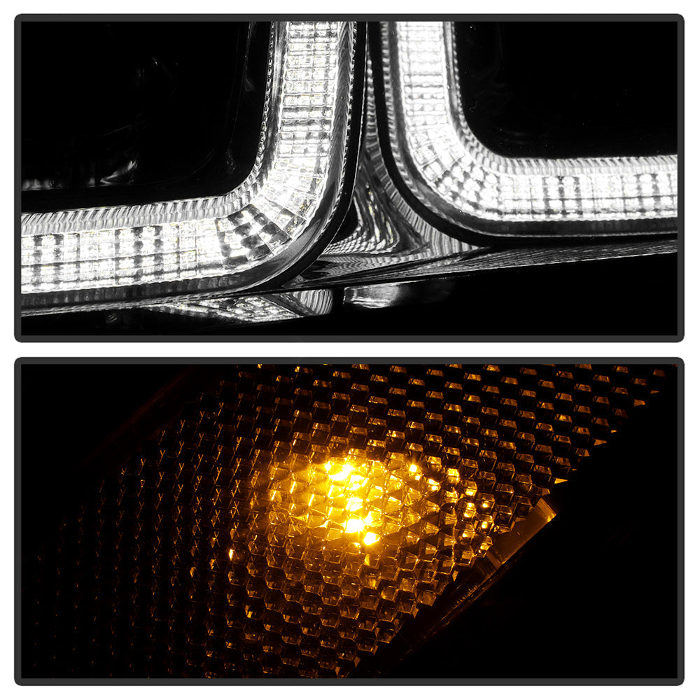 Spyder Volkswagen Golf VII 14-16 Projector Headlights DRL LED Blk Stripe Blk PRO-YD-VG15-BLK-DRL-BK 5080578