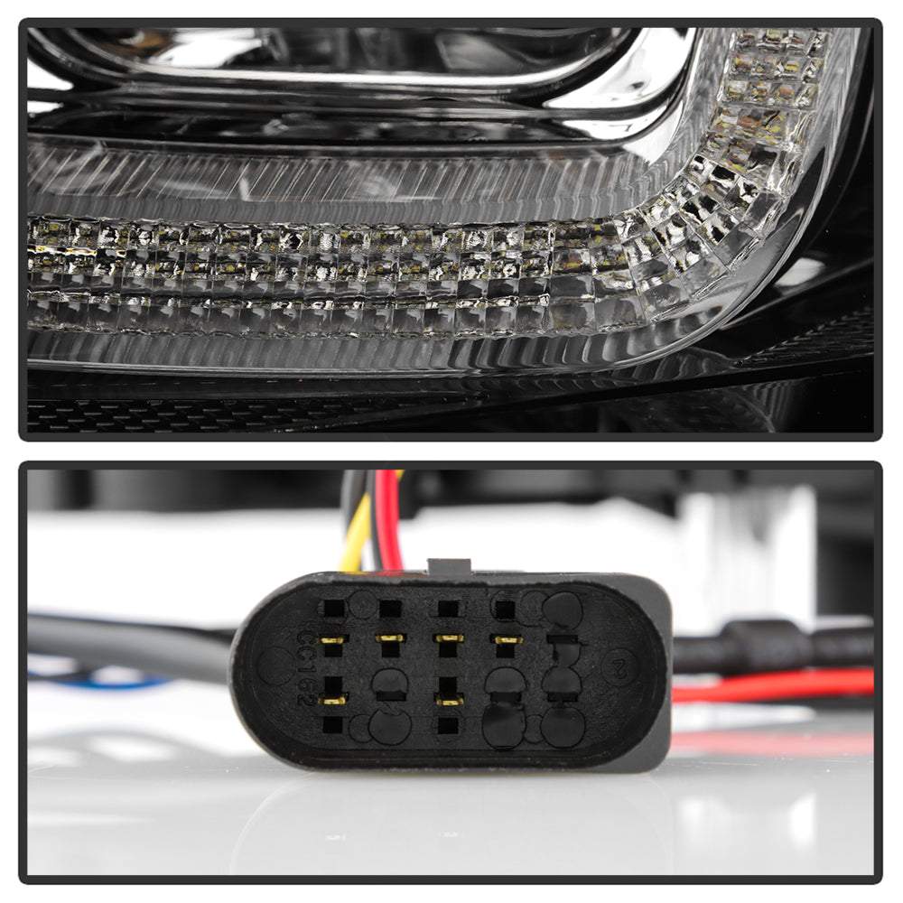 Spyder Volkswagen Golf VII 14-16 Projector Headlights DRL LED Blk Stripe Blk PRO-YD-VG15-BLK-DRL-BK 5080578