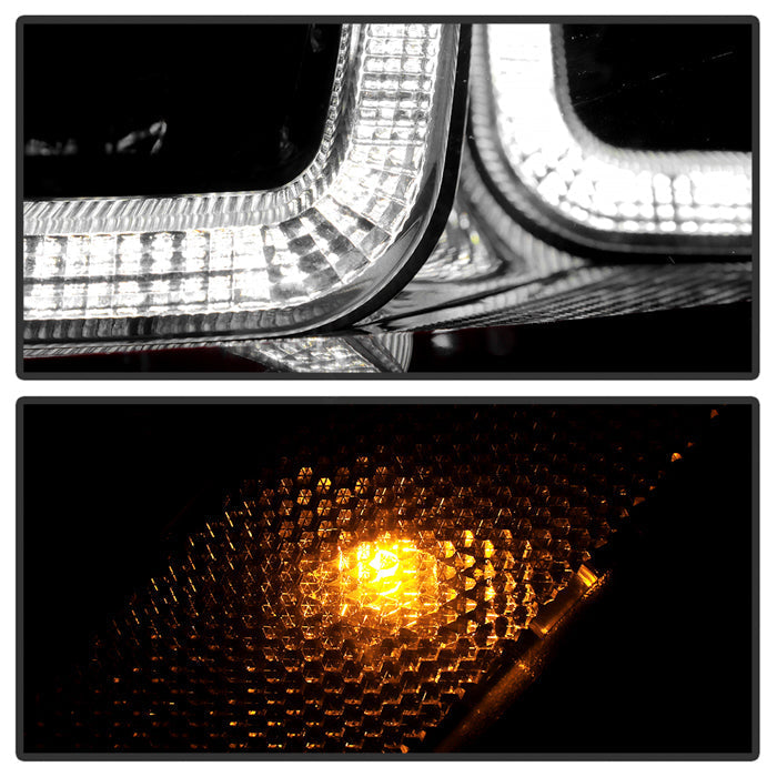 Spyder Volkswagen Golf VII 14-16 Projector Headlights DRL LED Red Stripe Blk PRO-YD-VG15-RED-DRL-BK 5080592