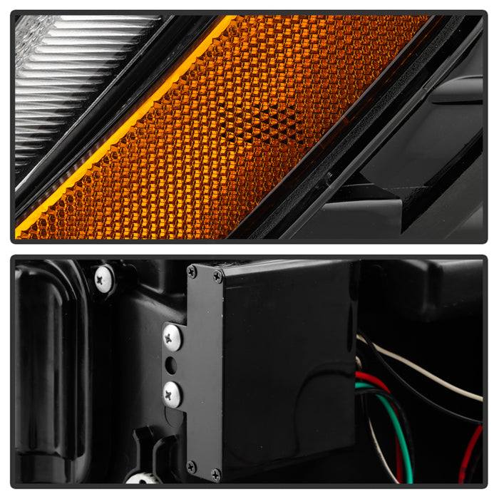 Spyder Volkswagen Golf VII 14-16 Projector Headlights DRL LED Red Stripe Blk PRO-YD-VG15-RED-DRL-BK 5080592