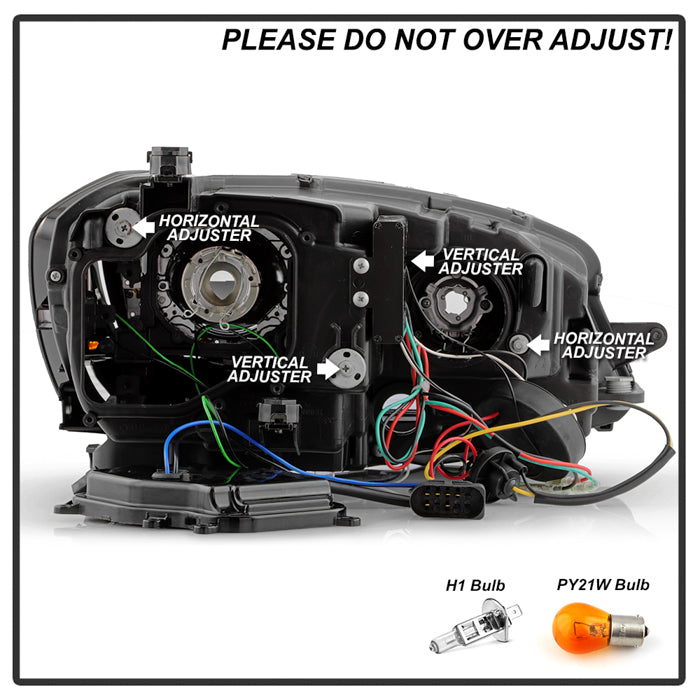 Spyder Volkswagen Golf VII 14-16 Projector Headlights DRL LED Red Stripe Blk PRO-YD-VG15-RED-DRL-BK 5080592