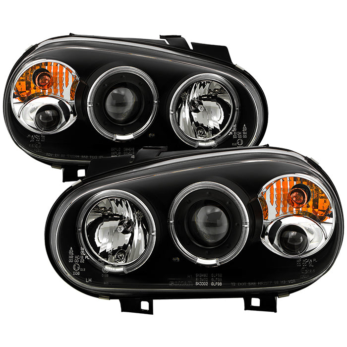 Spyder Volkswagen Golf IV 99-05 Projector Headlights LED Halo Black High H1 Low H1 PRO-YD-VG99-BK 5012159