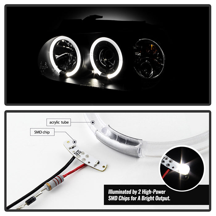 Spyder Volkswagen Golf IV 99-05 Projector Headlights LED Halo Black High H1 Low H1 PRO-YD-VG99-BK 5012159