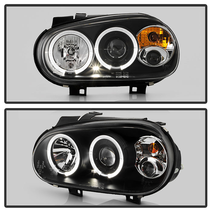 Spyder Volkswagen Golf IV 99-05 Projector Headlights LED Halo Black High H1 Low H1 PRO-YD-VG99-BK 5012159