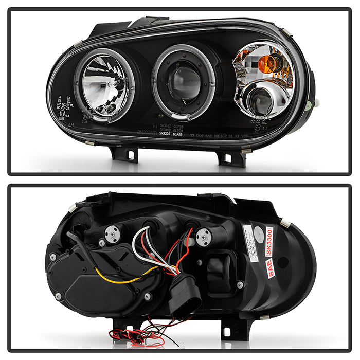 Spyder Volkswagen Golf IV 99-05 Projector Headlights LED Halo Black High H1 Low H1 PRO-YD-VG99-BK 5012159