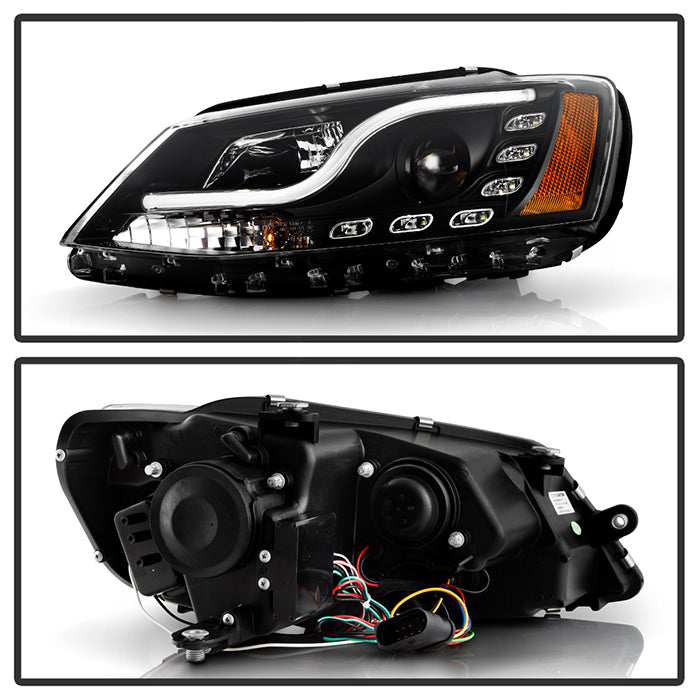 Spyder Volkswagen Jetta 11-14 Projector Headlights Halogen Light Tube DRL Blk PRO-YD-VJ11-LTDRL-BK 5073648