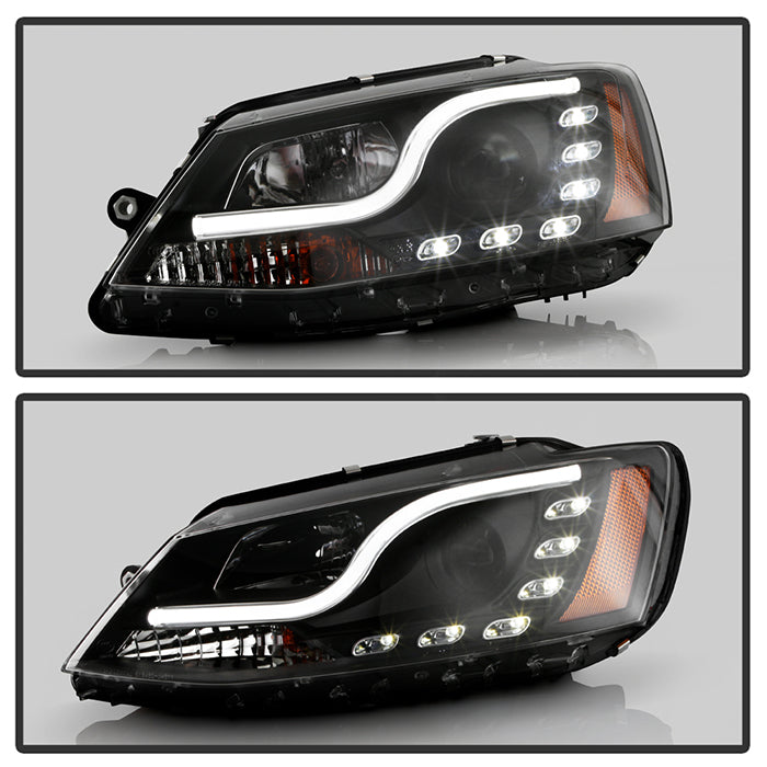 Spyder Volkswagen Jetta 11-14 Projector Headlights Halogen Light Tube DRL Blk PRO-YD-VJ11-LTDRL-BK 5073648