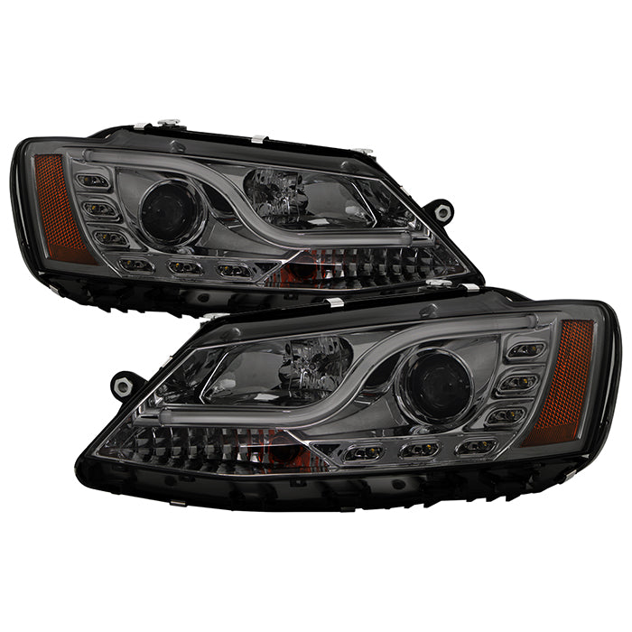Spyder Volkswagen Jetta 11-14 Projector Headlights Halogen Light Tube DRL Smke PRO-YD-VJ11-LTDRL-SM 5073655