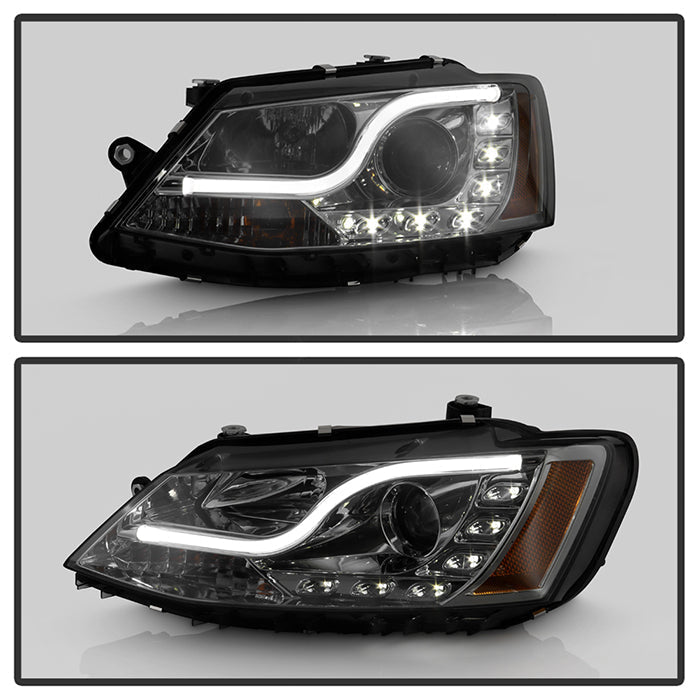 Spyder Volkswagen Jetta 11-14 Projector Headlights Halogen Light Tube DRL Smke PRO-YD-VJ11-LTDRL-SM 5073655