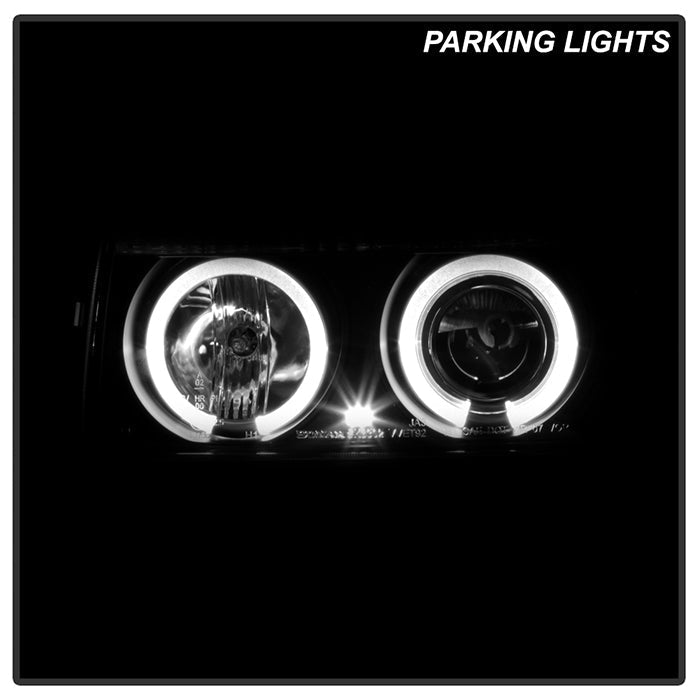 Spyder Volkswagen Jetta III 93-98 Projector Headlights LED Halo Blk High H1 Low H1 PRO-YD-VJ93-HL-BK 5012197