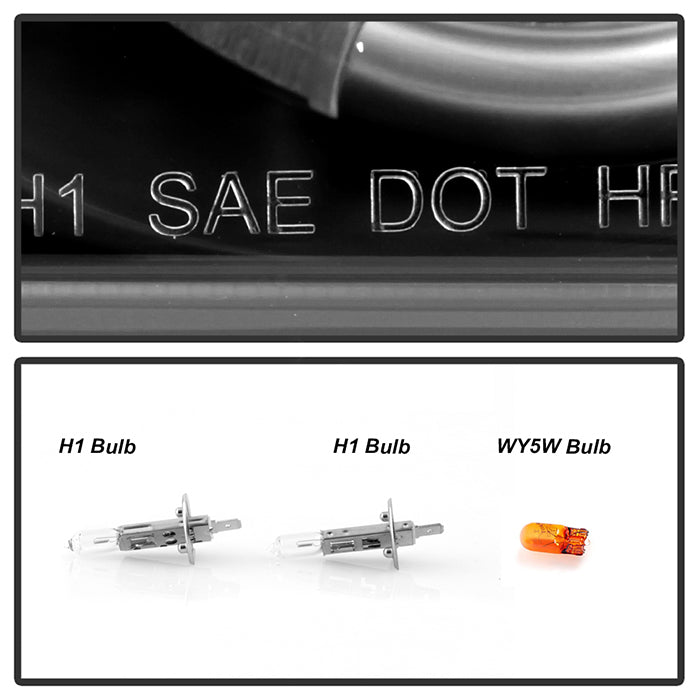Spyder Volkswagen Jetta III 93-98 Projector Headlights LED Halo Blk High H1 Low H1 PRO-YD-VJ93-HL-BK 5012197