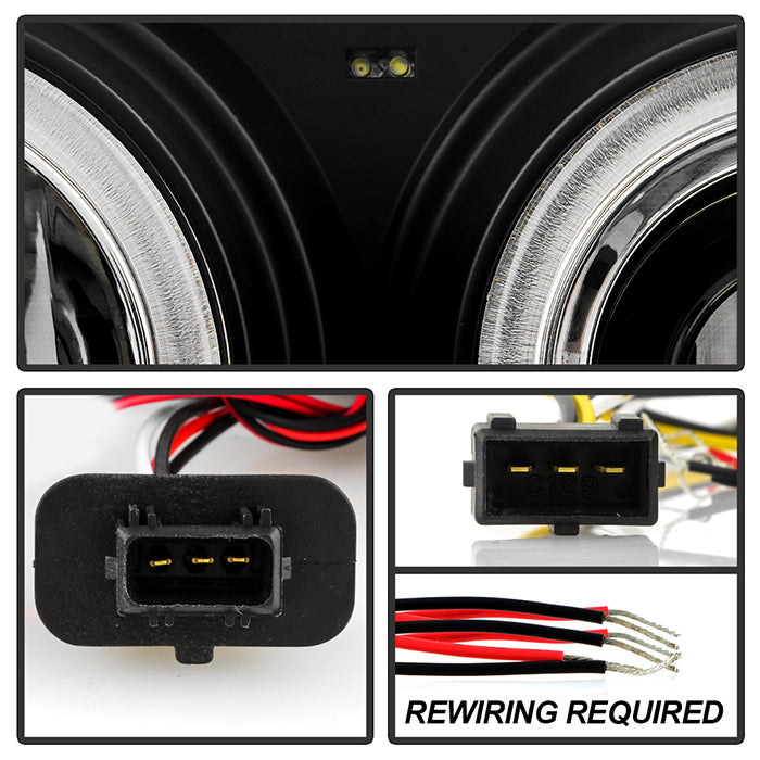 Spyder Volvo 850 93-97 Projector Headlights LED Halo Black High H1 Low H1 PRO-YD-VO85092-HL-BK 5012289