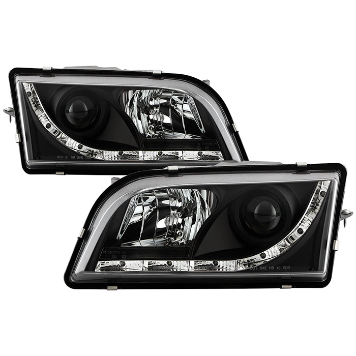 Spyder Volvo S40 97-03 Projector Headlights DRL Black High H1 Low H1 PRO-YD-VOS4097-DRL-BK 5030351