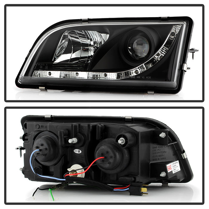 Spyder Volvo S40 97-03 Projector Headlights DRL Black High H1 Low H1 PRO-YD-VOS4097-DRL-BK 5030351