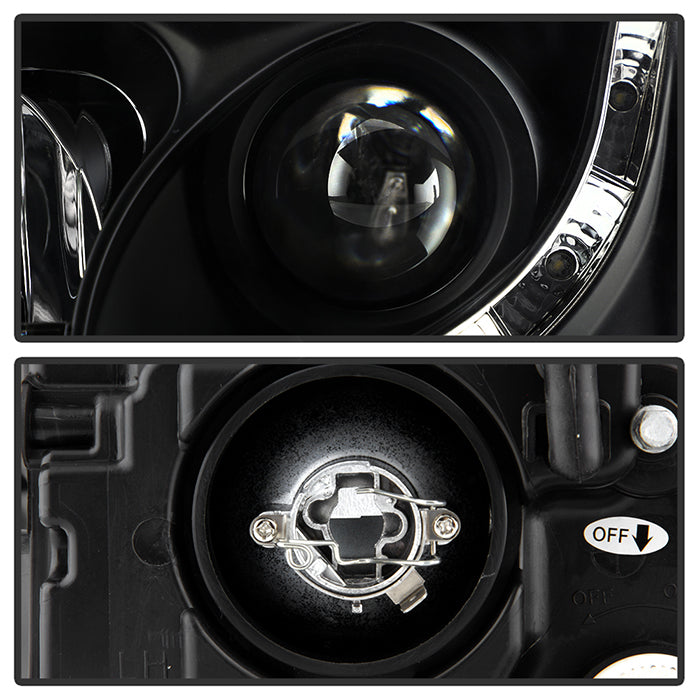 Spyder Volvo S40 97-03 Projector Headlights DRL Black High H1 Low H1 PRO-YD-VOS4097-DRL-BK 5030351