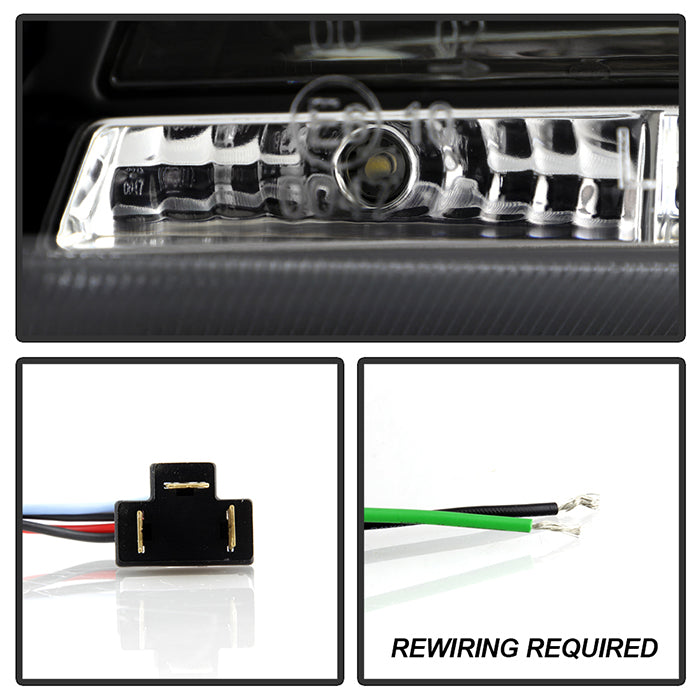 Spyder Volvo S40 97-03 Projector Headlights DRL Black High H1 Low H1 PRO-YD-VOS4097-DRL-BK 5030351