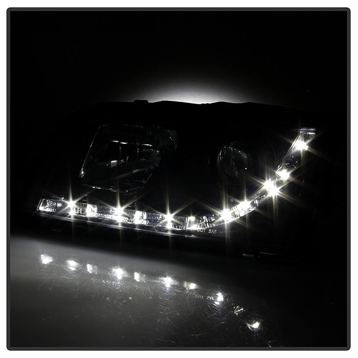 Spyder Volvo S40 97-03 Projector Headlights DRL Black High H1 Low H1 PRO-YD-VOS4097-DRL-BK 5030351