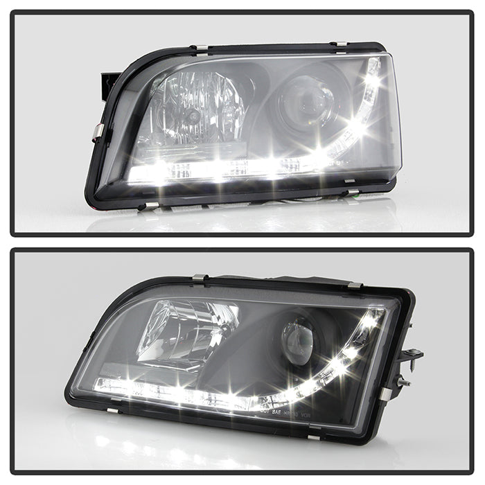 Spyder Volvo S40 97-03 Projector Headlights DRL Black High H1 Low H1 PRO-YD-VOS4097-DRL-BK 5030351