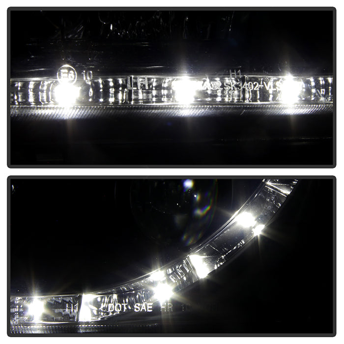 Spyder Volvo S40 97-03 Projector Headlights DRL Black High H1 Low H1 PRO-YD-VOS4097-DRL-BK 5030351