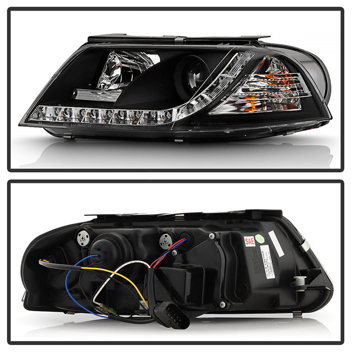 Spyder Volkswagen Passat 01-05 Projector Headlights DRL Black High H1 Low H1 PRO-YD-VP01-DRL-BK 5012302