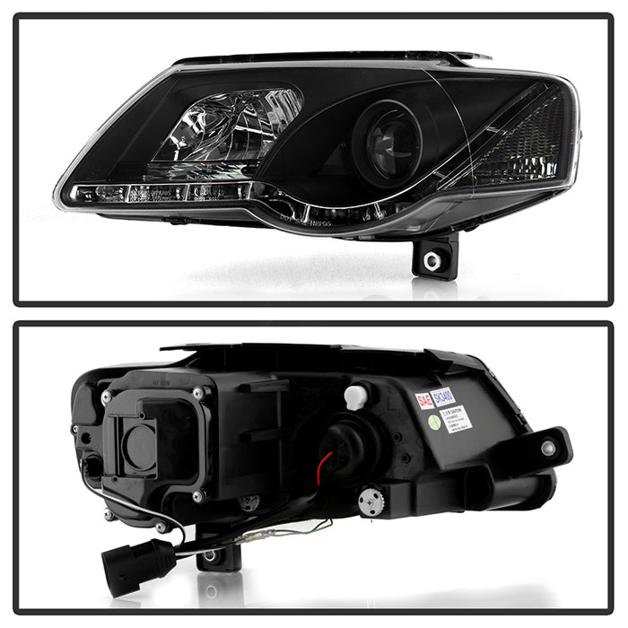 Spyder Volkswagen Passat 06-08 Projector Headlights DRL Black High H1 Low H1 PRO-YD-VP06-DRL-BK 5012326