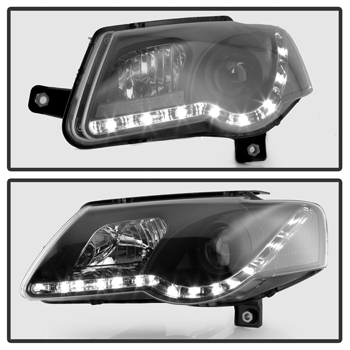 Spyder Volkswagen Passat 06-08 Projector Headlights DRL Black High H1 Low H1 PRO-YD-VP06-DRL-BK 5012326