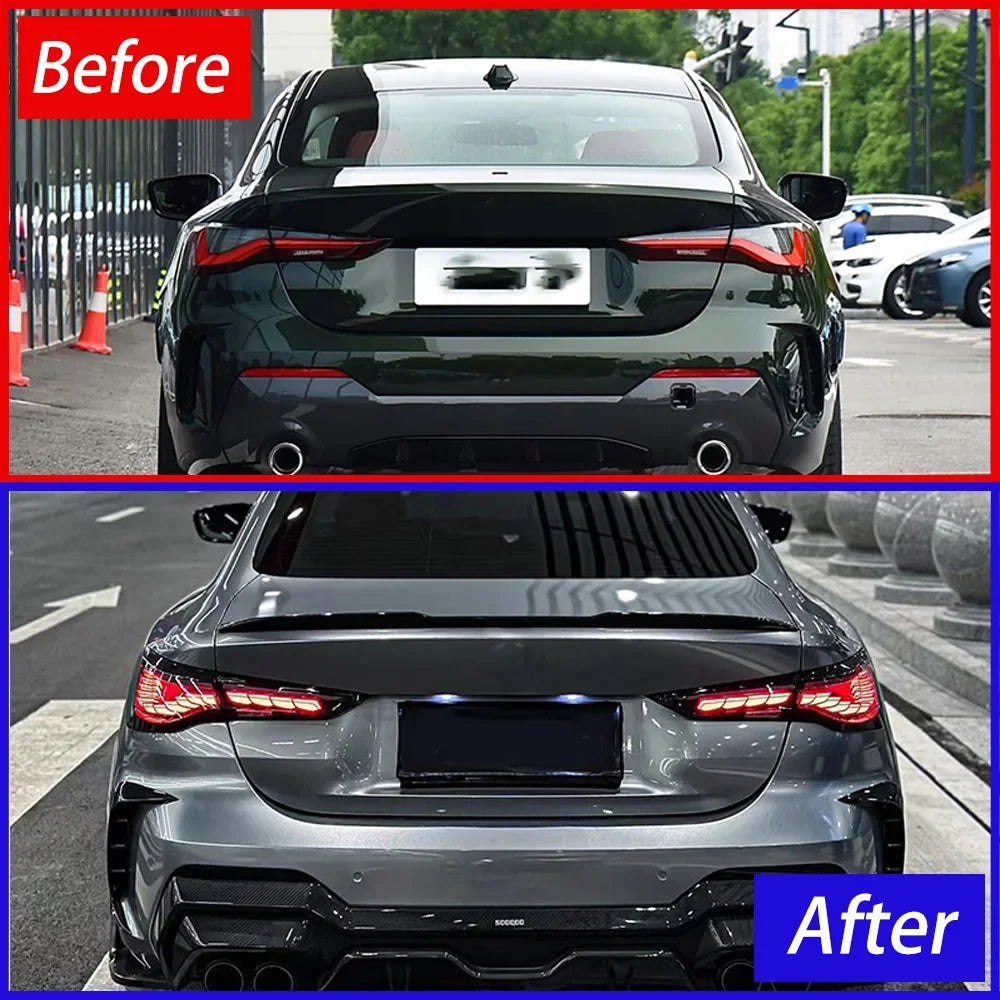 Car Taillights for Bmw 4 Series 2020-2023 Led Auto Back Lamps Assembly Upgrade Dragon Design Style Turn Signal Accessories